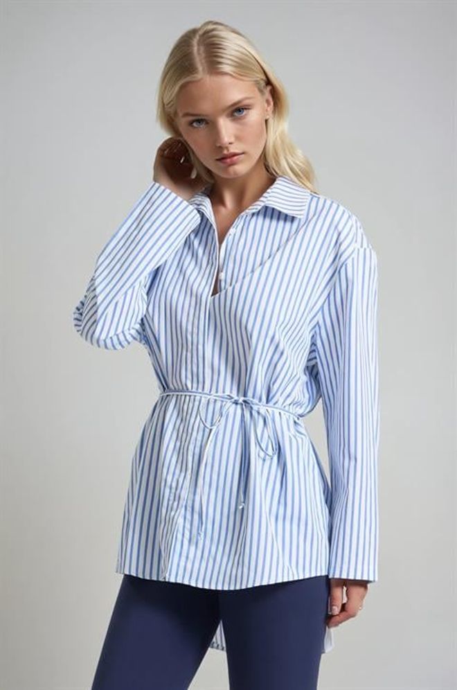 Sobe Istanbul White Striped Long Sleeve Shirt Wholesale Clothing Lounge