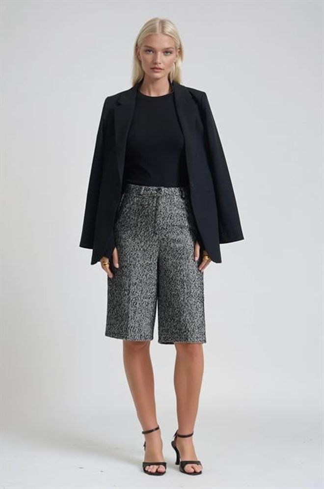 Sobe Istanbul بنطال كولوتيس أنيق رسمي عتيق رجعي رمادي ملابس بالجملة كلاسيكي