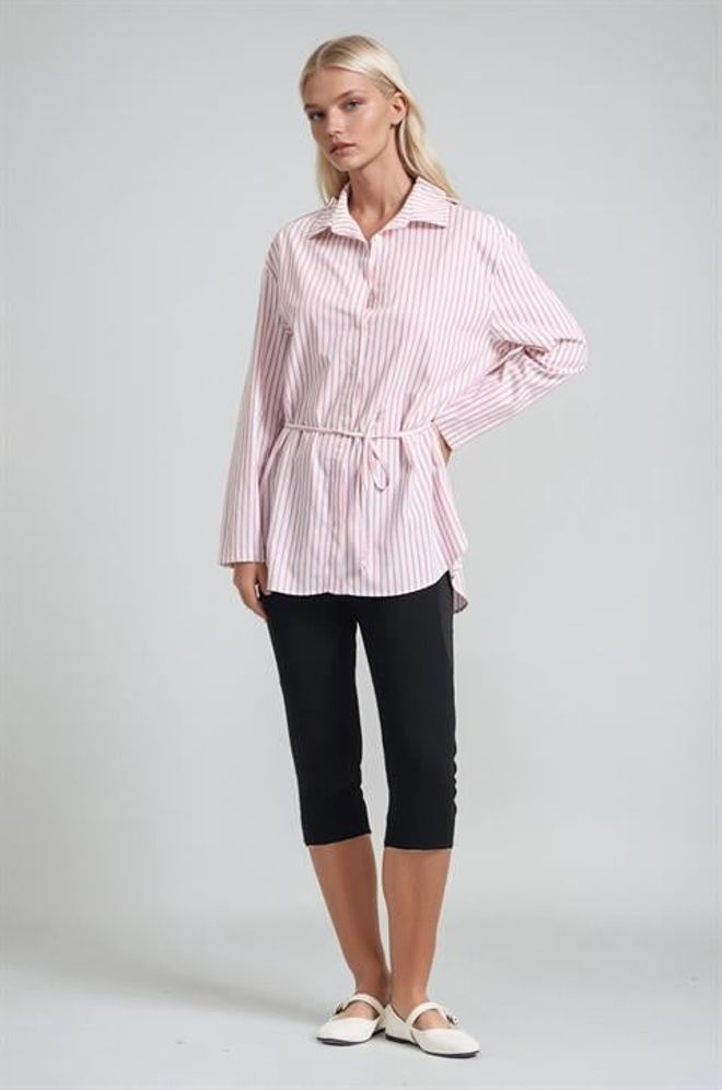 Sobe Istanbul White Striped Formal Shirt Wholesale Clothing Spring