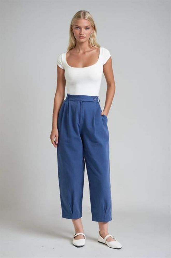 Sobe Istanbul Синие Повседневные Элегантные Конические/морковные Штаны Оптовая продажа одежды Повседневный