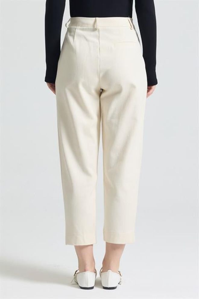 Sobe Istanbul Beige Mom Pants High Waist Cropped Straight Leg Wholesale Clothing 5