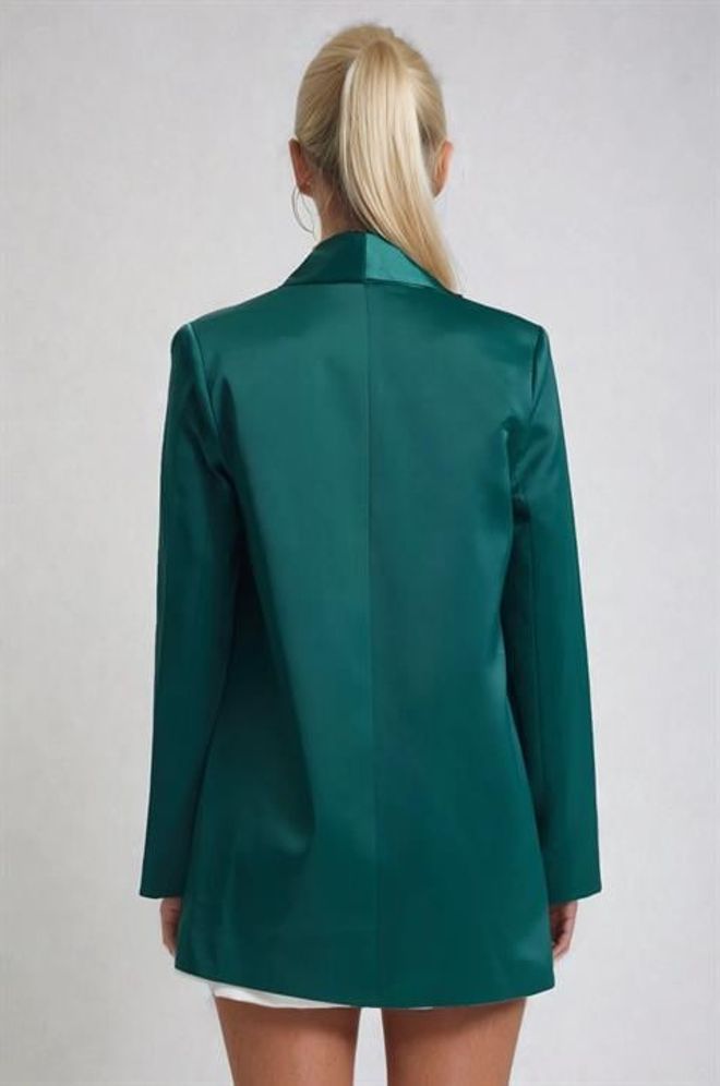 Sobe Istanbul Green Elegant Single Breasted Blazer Jacket Wholesale Clothing Christmas