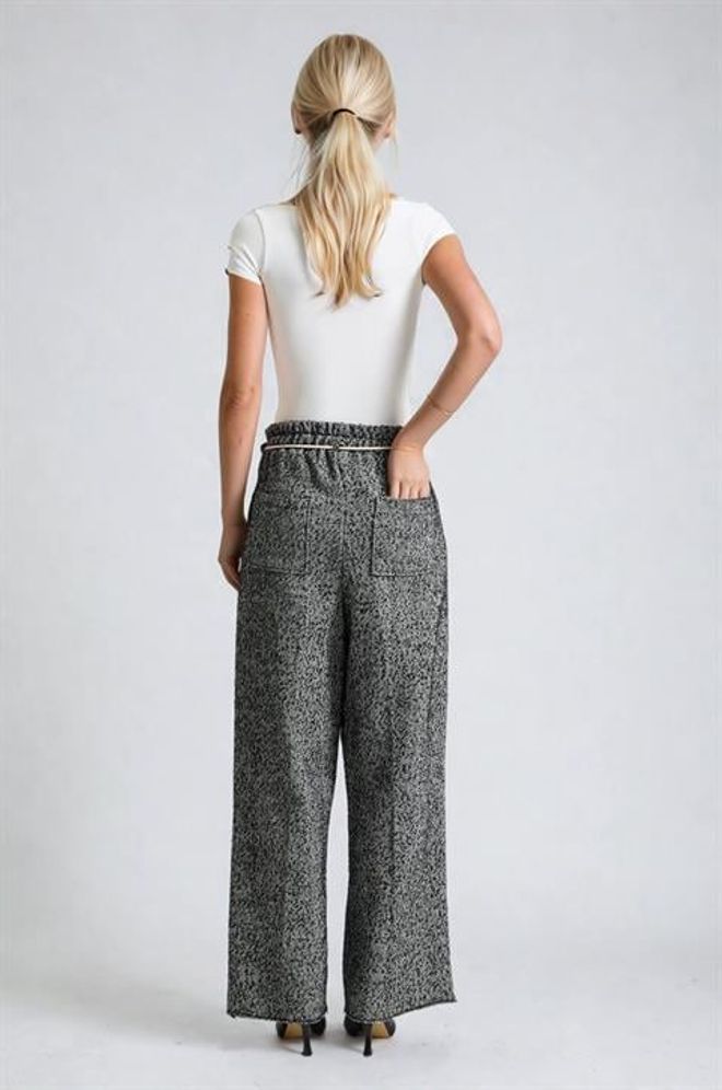 Sobe Istanbul Grey Palazzo Pants High Waist Wide Leg Drawstring Wholesale Clothing Boho