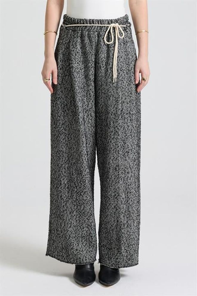 Sobe Istanbul Grey Palazzo Pants High Waist Wide Leg Drawstring Wholesale Clothing 5