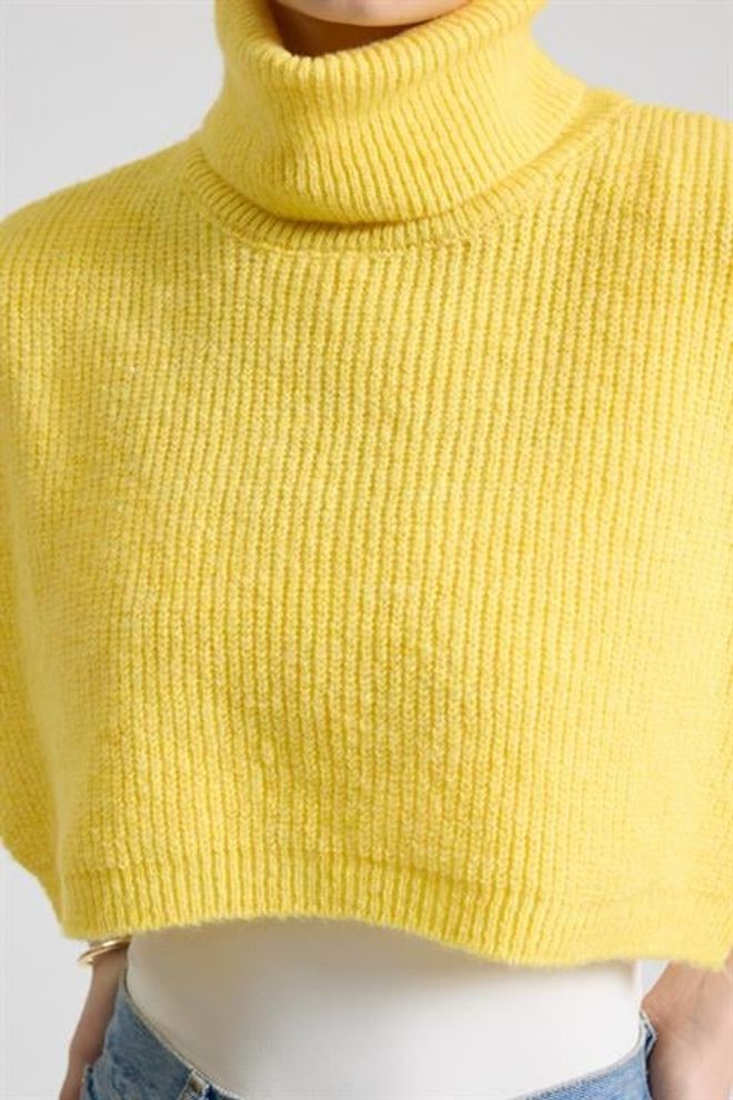 Sobe Istanbul Yellow Sleeveless Turtle Neck Crop Sweater Wholesale Clothing 5