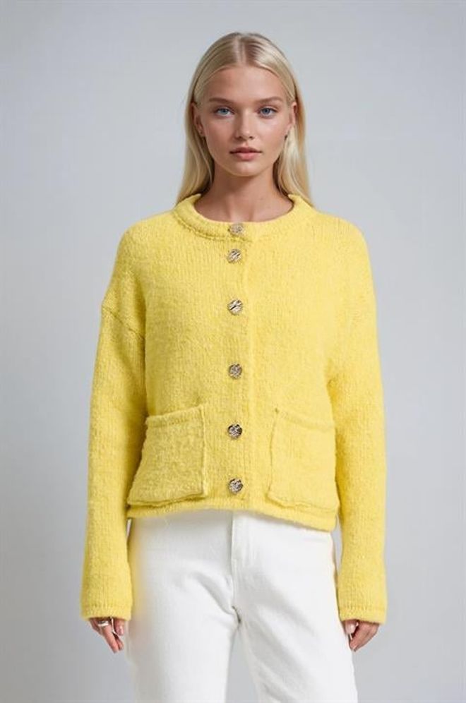 Sobe Istanbul Kardiganas Geltona Casuali Vintažinis Elegantiškas Preppy Retro Didmeninė prekyba drabužiais Kokteilinė