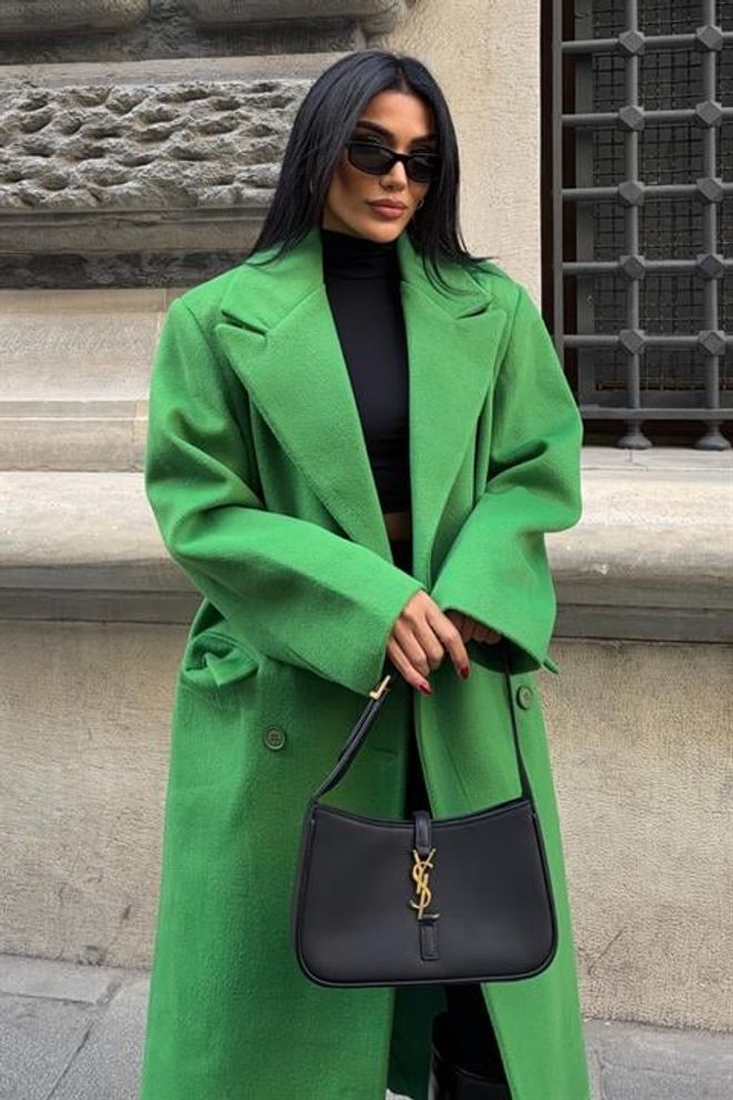 Sobe Istanbul Green Elegant Single Breasted Coat Wholesale Clothing Vintage