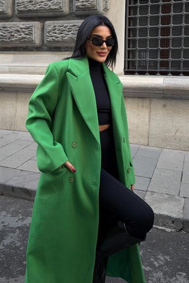 Sobe Istanbul Green Elegant Single Breasted Coat Wholesale Clothing Spring