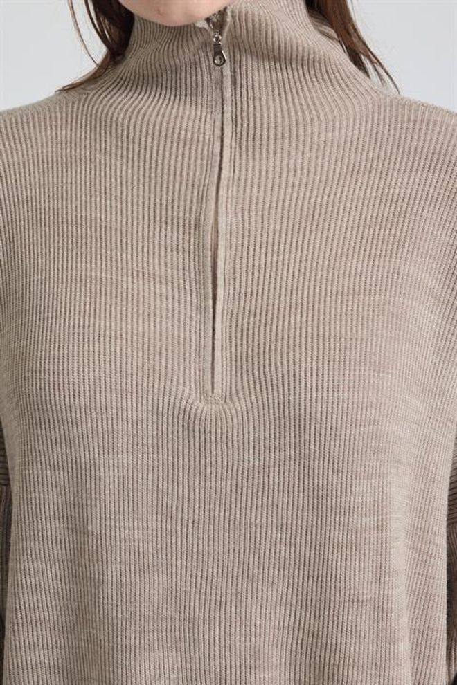 Sobe Istanbul Bej Set Gündelik Zarif Palazzo Fermuarlı Toptan Giyim 5