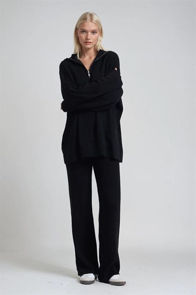 Sobe Istanbul Set Siyah Gündelik Spor Bol Kalıp Toptan Giyim 1