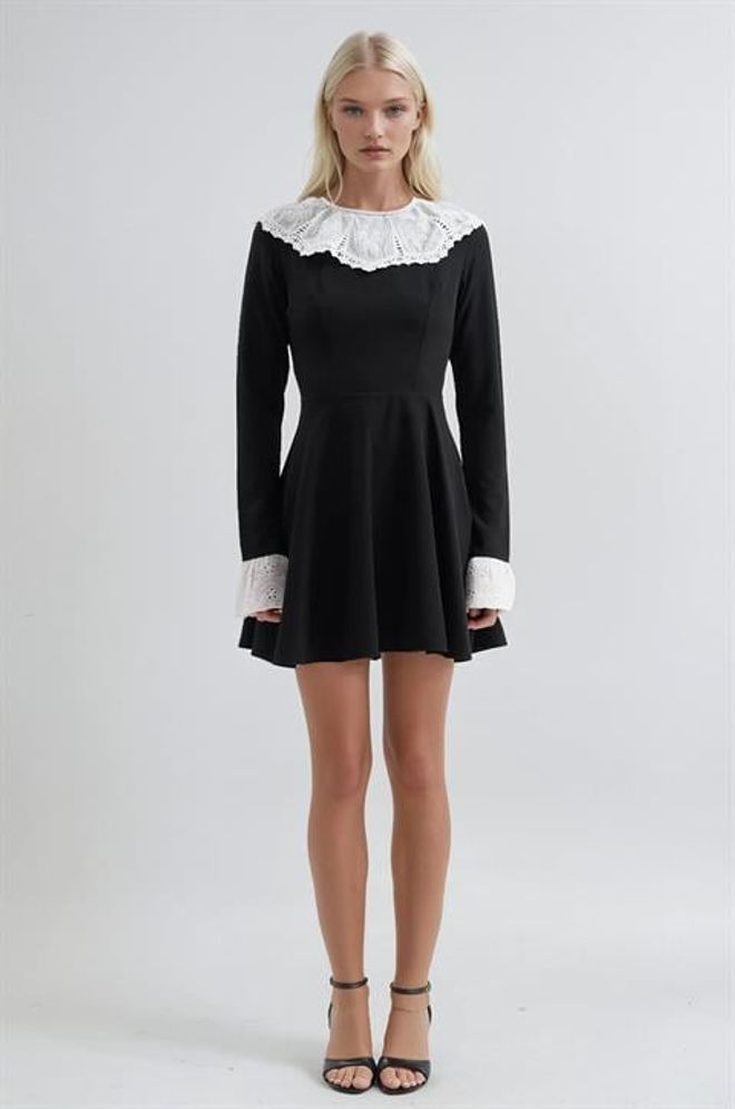 Sobe Istanbul Vestido Negro Elegante Fit And Flare Mini Ropa al por mayor Modesto