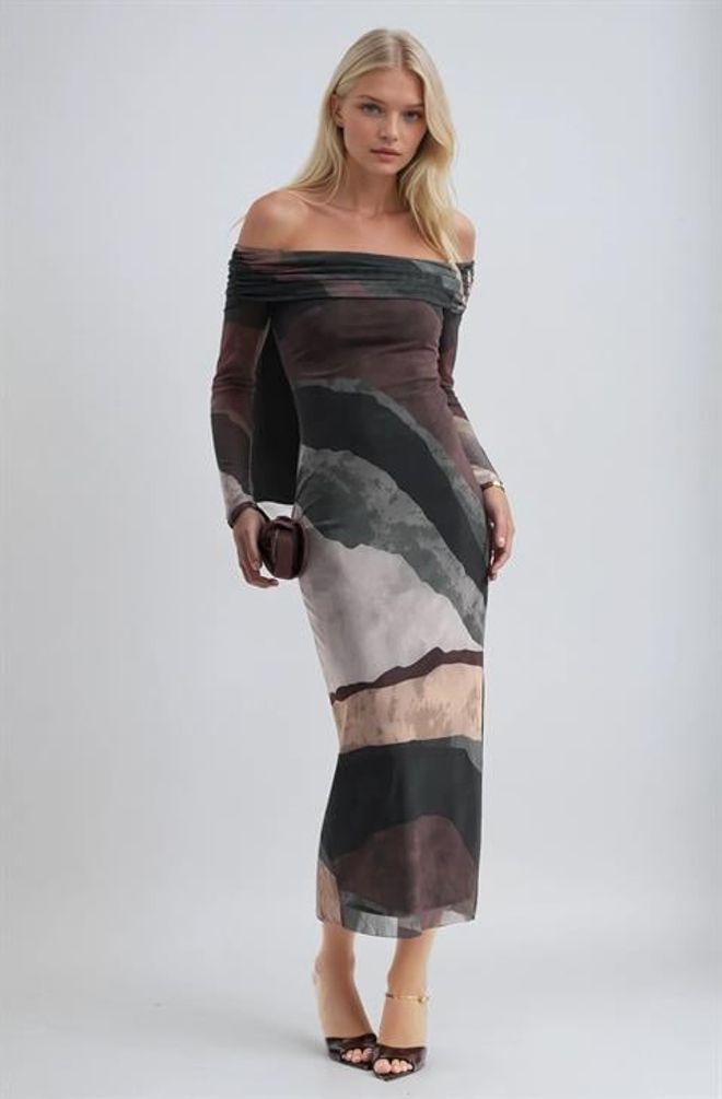 Sobe Istanbul Čierne Sexy Elegantné Mramorové Bodycon Šaty Veľkoobchod s oblečením Sexy