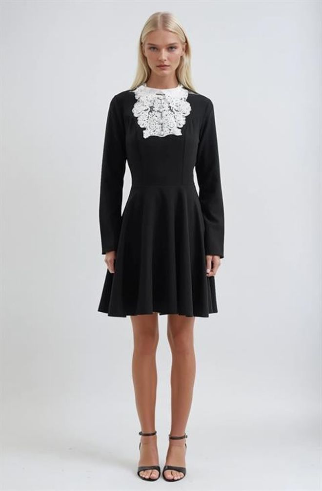 Sobe Istanbul Vestido Negro Elegante Fit And Flare Mini Ropa al por mayor Modesto