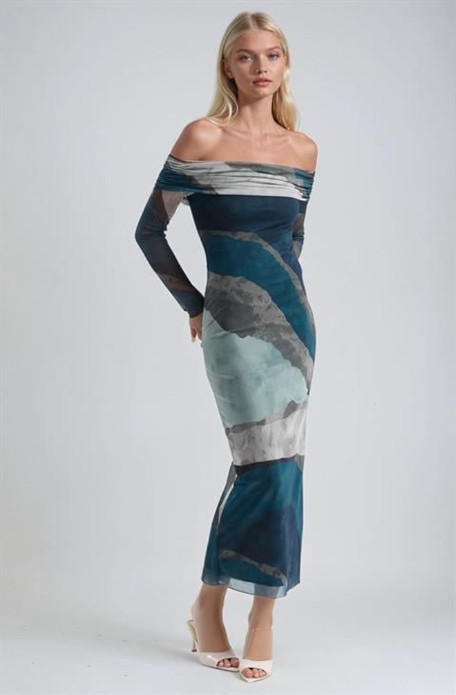 Sobe Istanbul Μπλε Σέξι Κομψό Επίσημο Glam Bodycon Φόρεμα Χονδρικό εμπόριο ενδυμάτων Σέξι