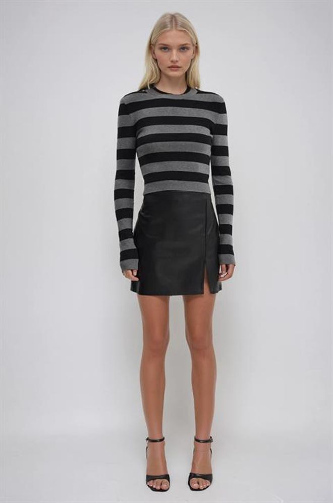 Sobe Istanbul سترة رمادي كاجوال مخطط ضيق ملابس بالجملة غير رسمي