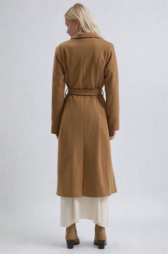 Sobe Istanbul Brown Elegant Single Breasted Oversized Coat Wholesale Clothing Work
