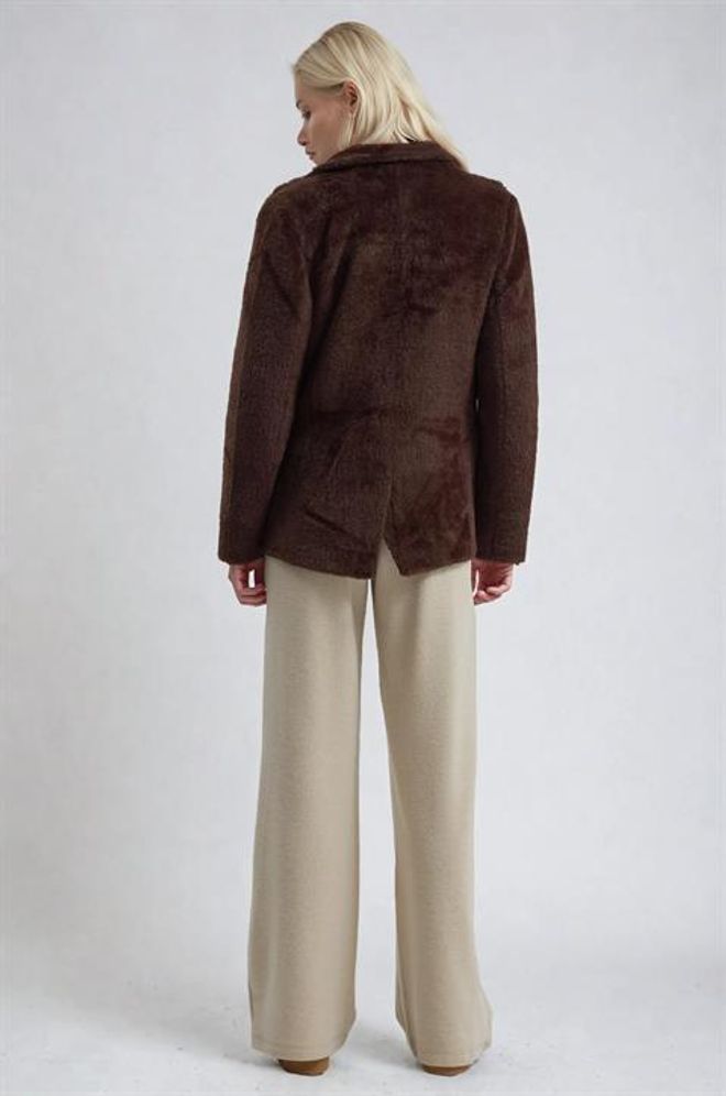 Sobe Istanbul Brown Single Breasted Blazer Jacket Wholesale Clothing Work