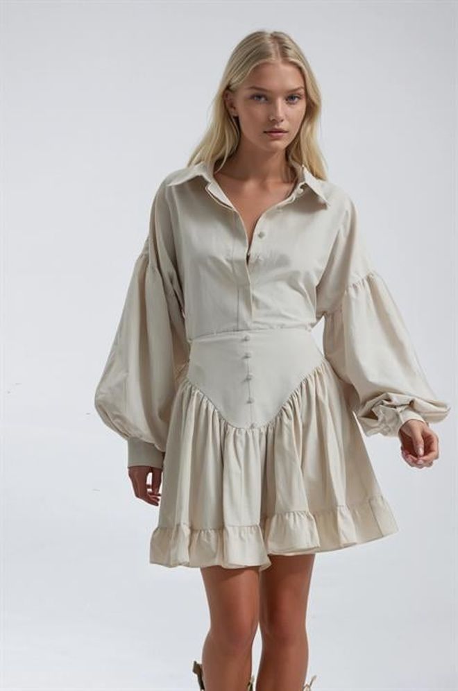 Sobe Istanbul Komplet Beżowy Casual Boho Hurtowa sprzedaż odzieży Wiosna