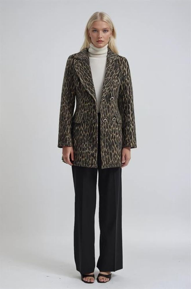 Sobe Istanbul Kahverengi Çift Düğmeli Blazer Ceket Toptan Giyim Nostaljik