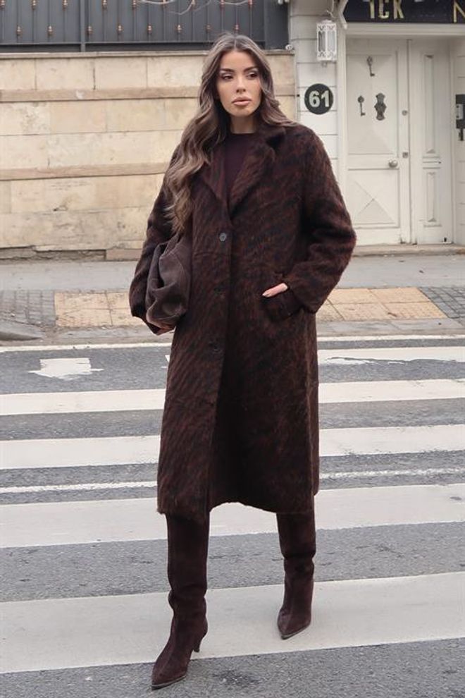 Sobe Istanbul Casaco Castanho Elegante De Um Só Peito Xadrez Roupas por atacado Vintage