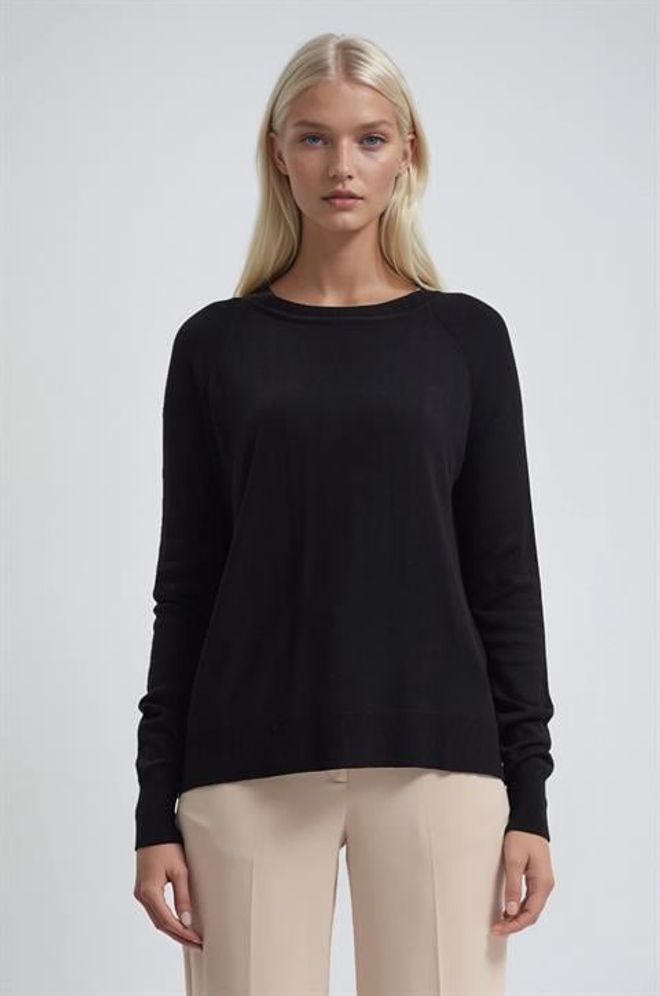 Sobe Istanbul Camicetta Nera Con Maniche Lunghe Raglan Abbigliamento all'ingrosso Casuale