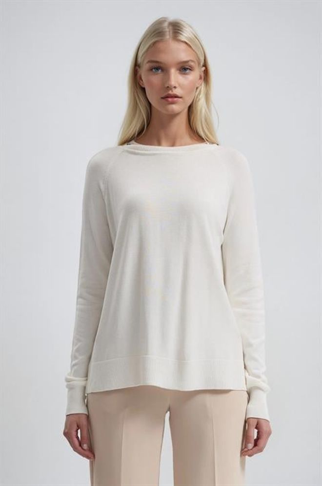 Sobe Istanbul Camicetta Bianca Con Scollo A Barca E Maniche Lunghe Abbigliamento all'ingrosso Modesto