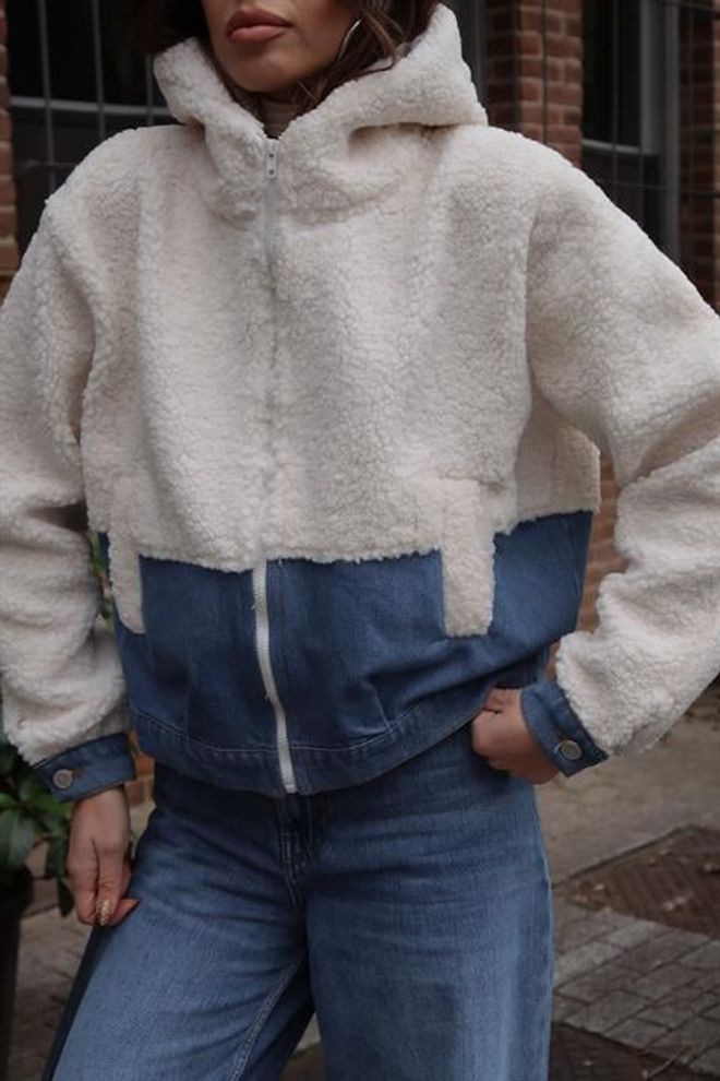 Sobe Istanbul White Bomber Jacket With Hooded Collar Wholesale Clothing 1