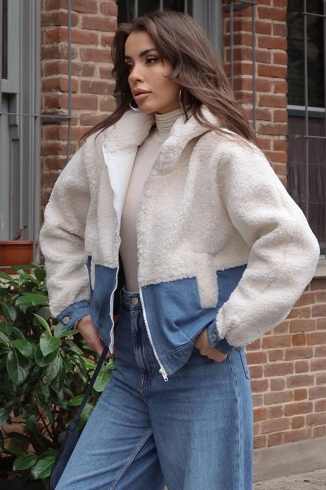 Sobe Istanbul White Bomber Jacket With Hooded Collar Wholesale Clothing Work