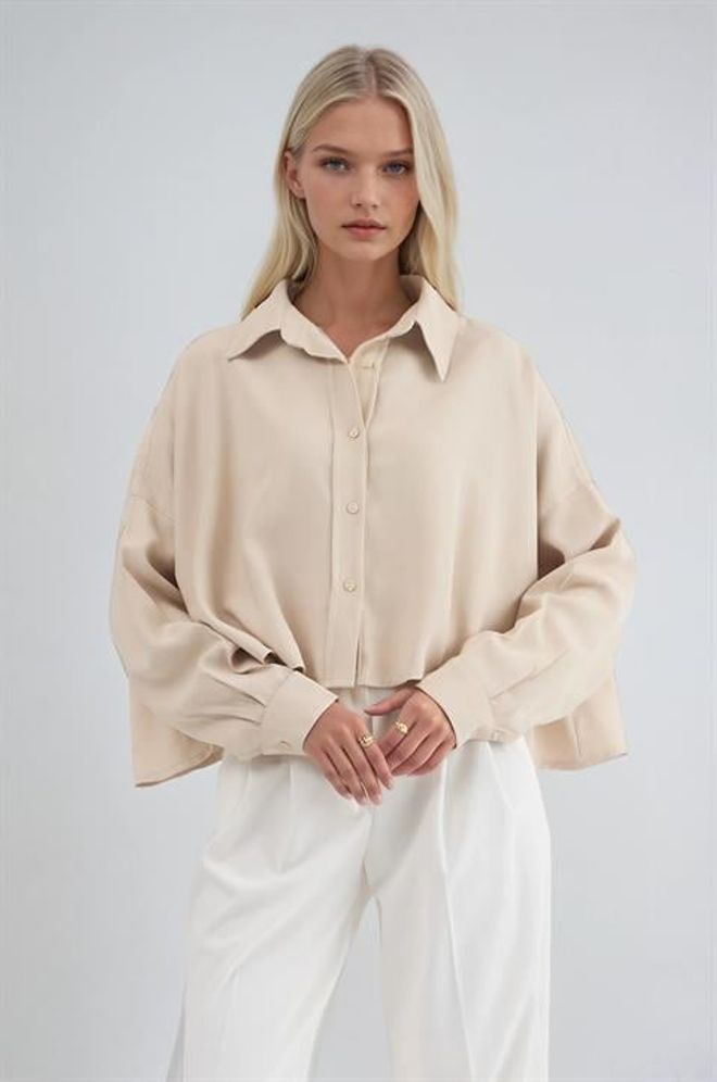 Sobe Istanbul Beige Casual Elegant Modest Shirt Wholesale Clothing Lounge