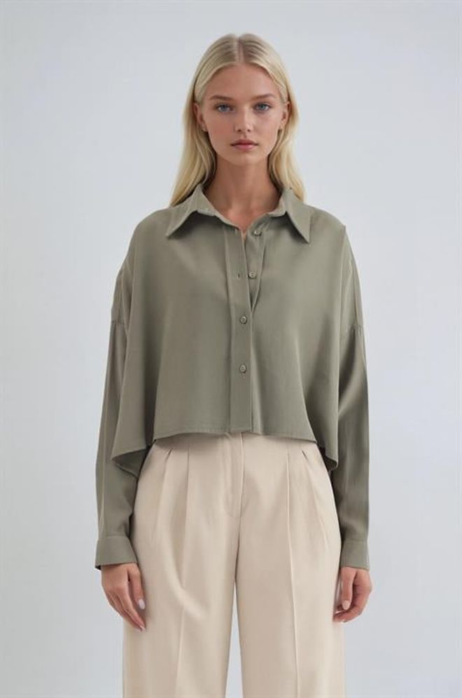 Sobe Istanbul Camisa Casual Oversize En Kaki Ropa al por mayor Casual