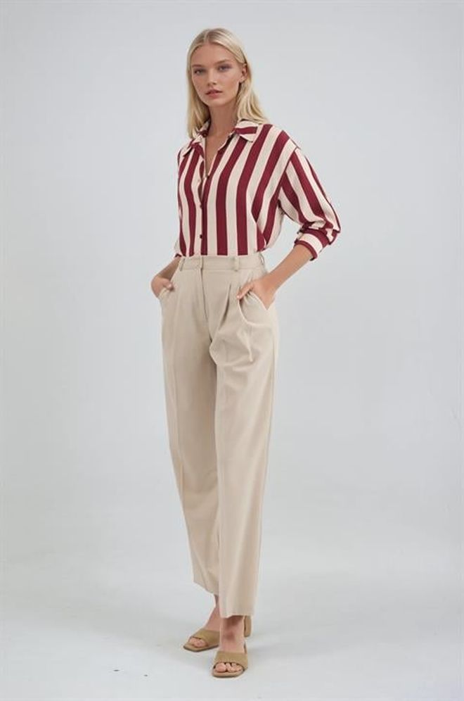 Sobe Istanbul Beige Formal Elegant Casual Preppy Pants Wholesale Clothing Spring