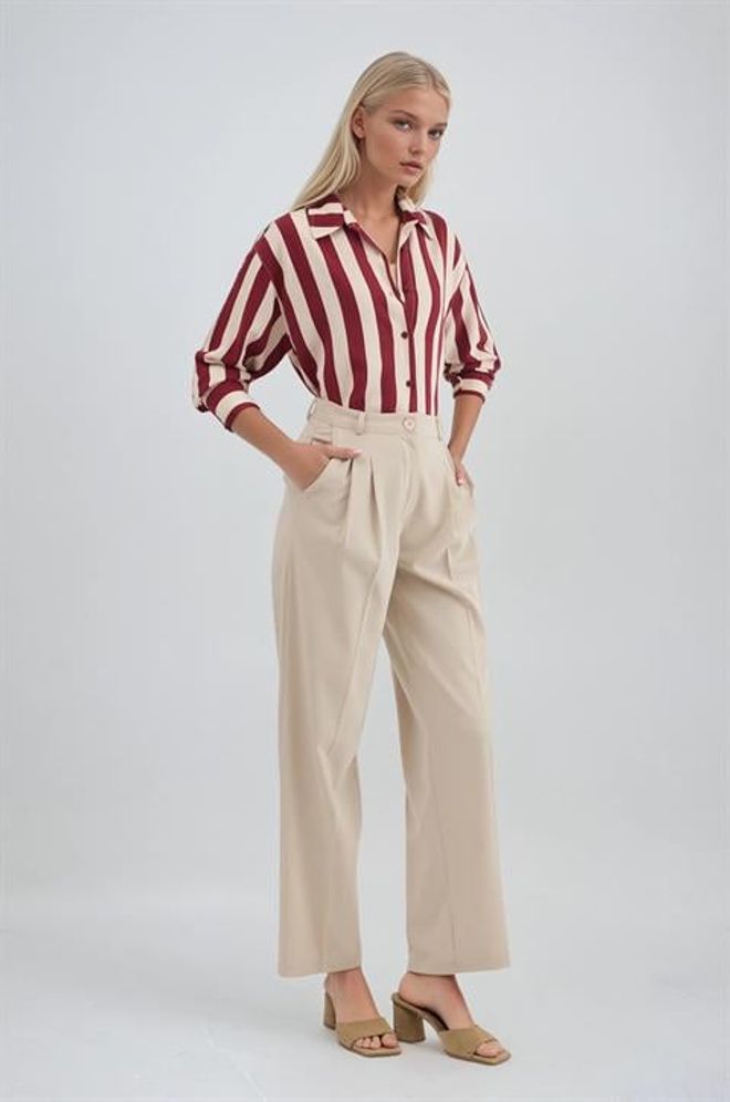 Sobe Istanbul Beige Formal Elegant Casual Preppy Pants Wholesale Clothing 1