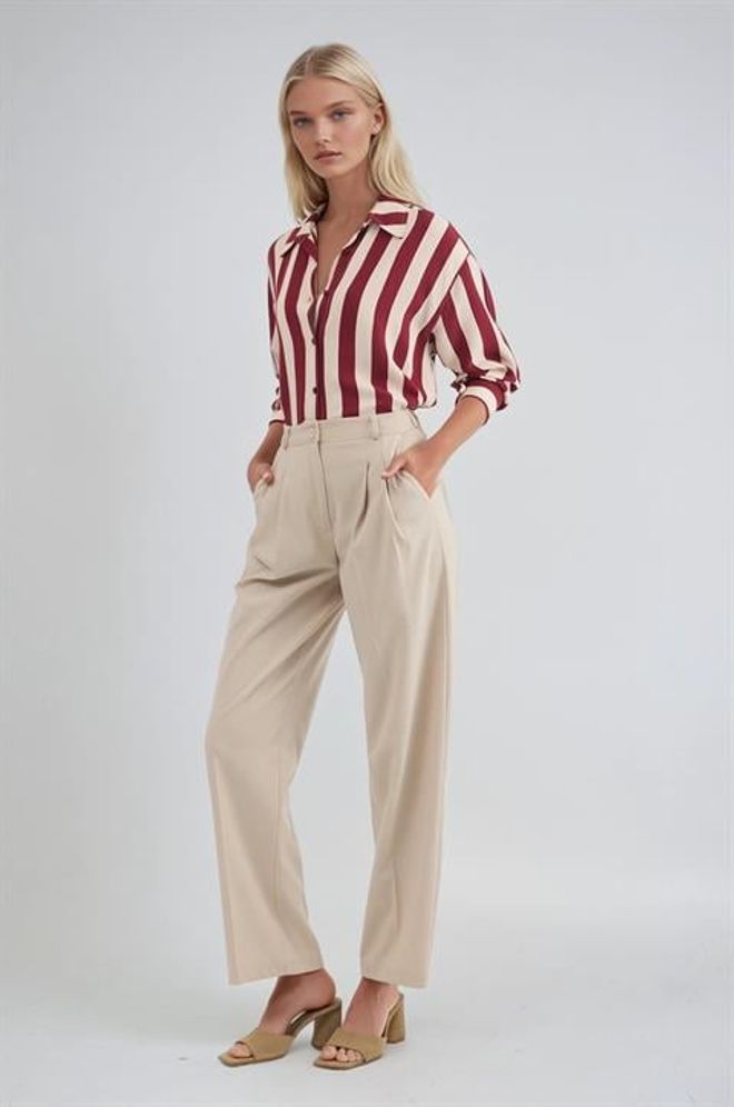 Sobe Istanbul Beige Formal Elegant Casual Preppy Pants Wholesale Clothing Formal