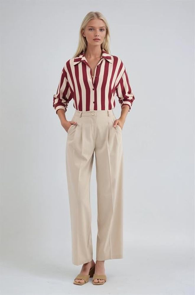 Sobe Istanbul Beige Formal Elegant Casual Preppy Pants Wholesale Clothing Casual