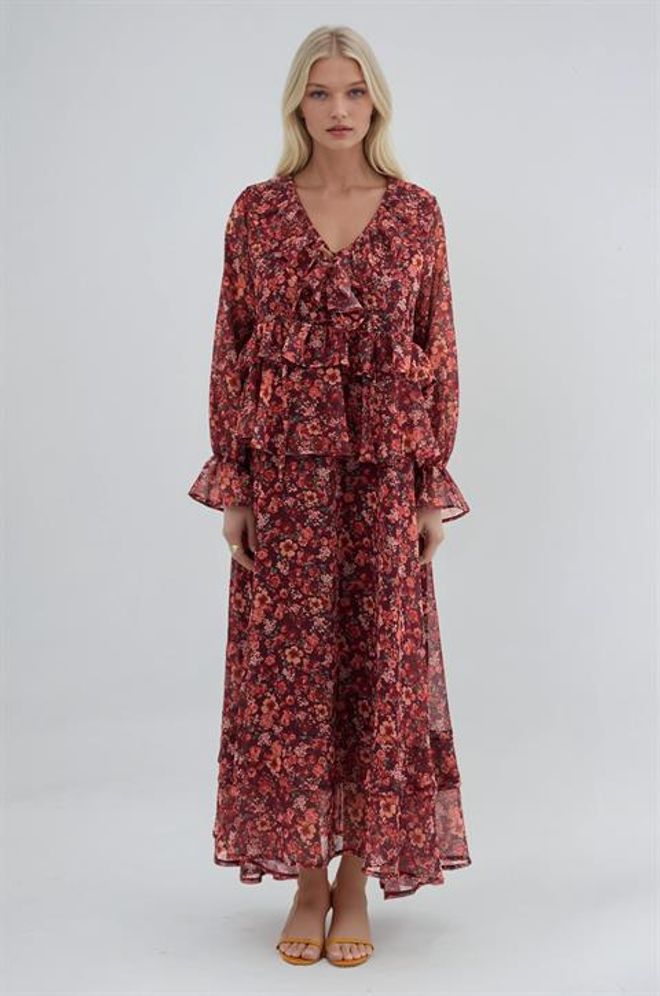 Sobe Istanbul Φόρεμα Ανάμεικτο Χρώμα Fit And Flare Μάξι Χονδρικό εμπόριο ενδυμάτων Απλό