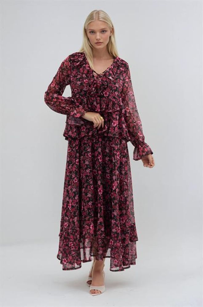 Sobe Istanbul Μαύρο Boho Fit And Flare Φόρεμα Χονδρικό εμπόριο ενδυμάτων Casual