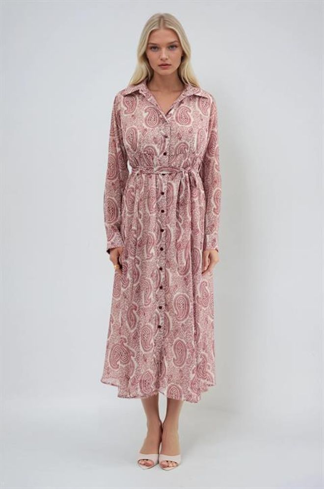 Sobe Istanbul Ροζ Απλό Casusal Κομψό Επίσημο Πουκάμισο Φόρεμα Χονδρικό εμπόριο ενδυμάτων Απλό