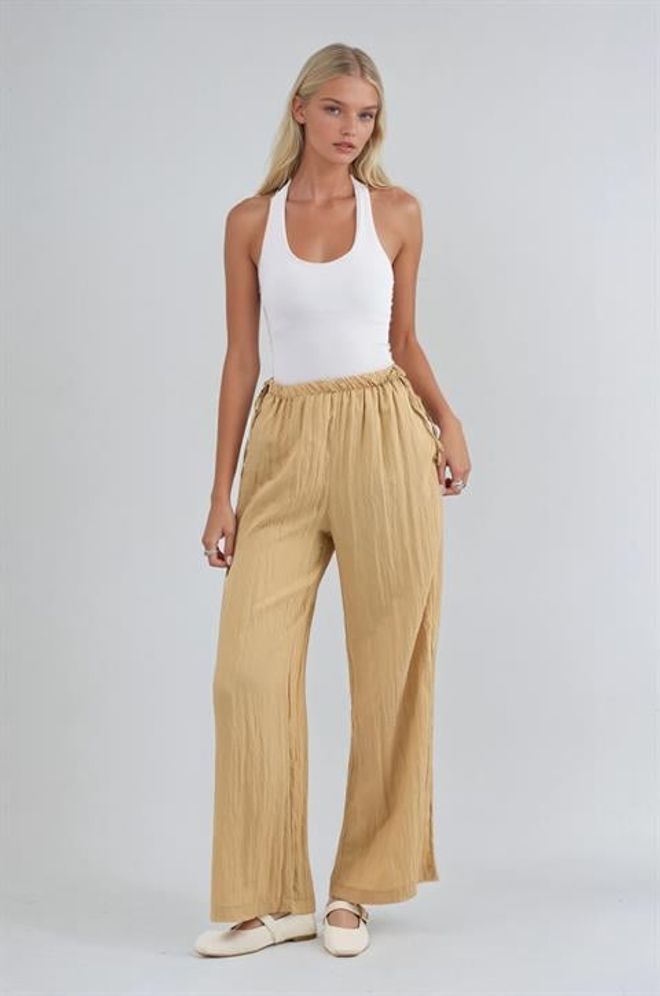 Sobe Istanbul Pantaloni Palazzo Beige Abbigliamento all'ingrosso Casuale