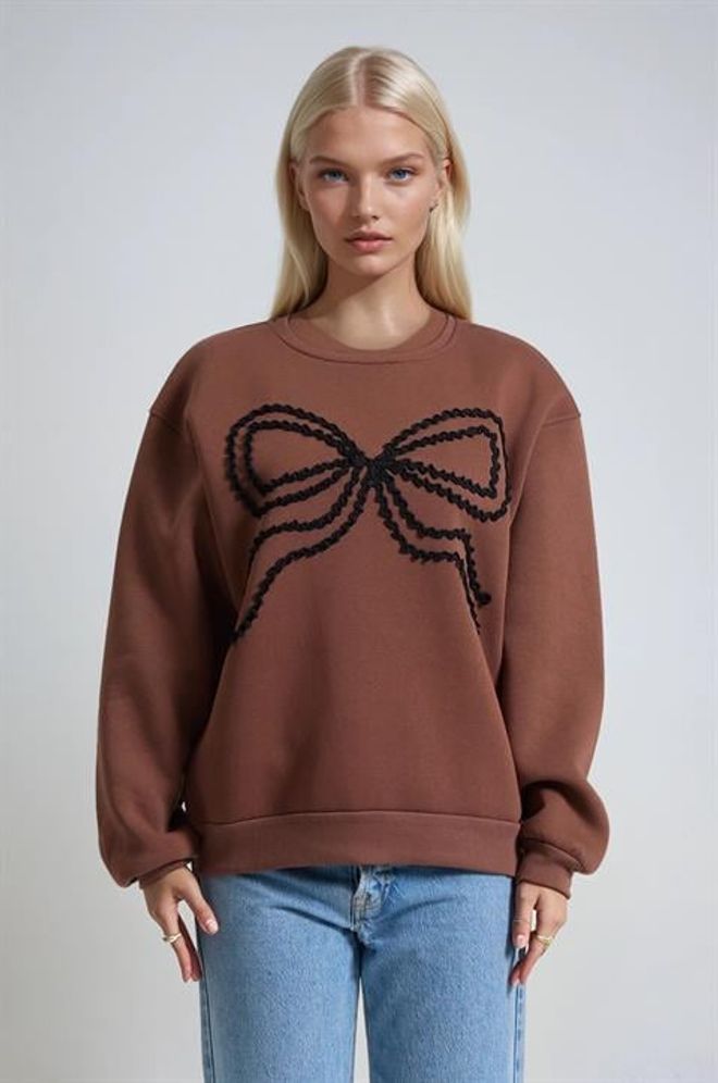 Sobe Istanbul Felpa Marrone Oversize Dallo Stile Casual Abbigliamento all'ingrosso Modesto