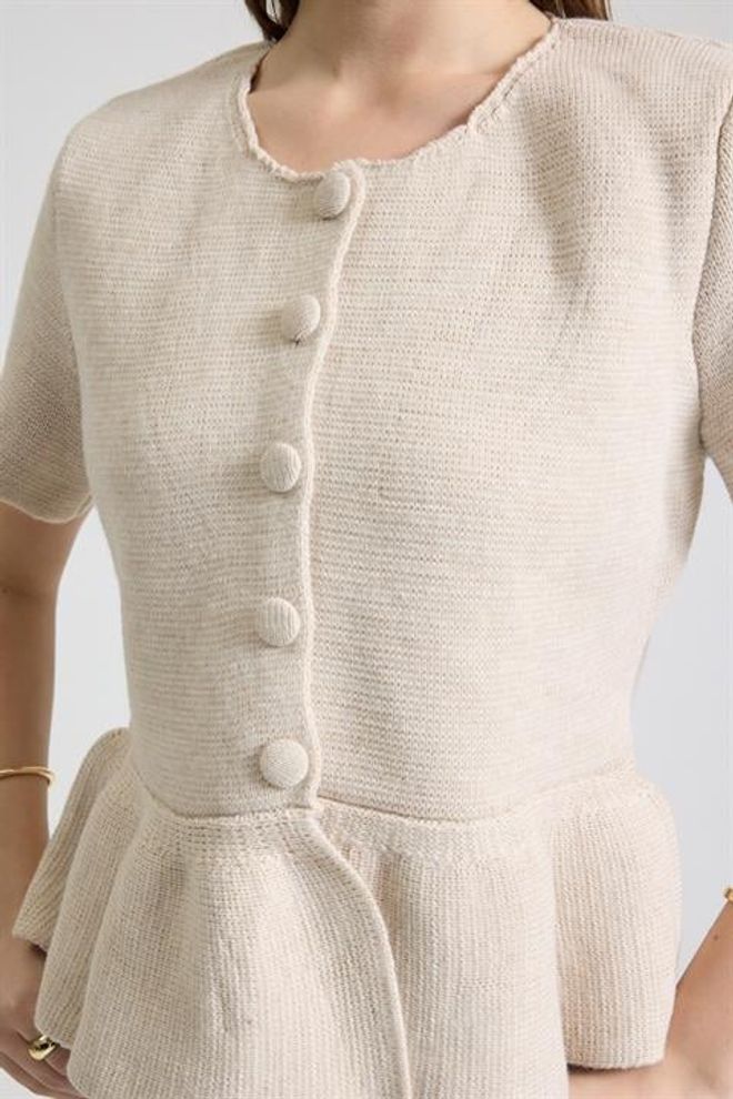 Sobe Istanbul Beige Elegant Blouse With Half Sleeves Wholesale Clothing 5