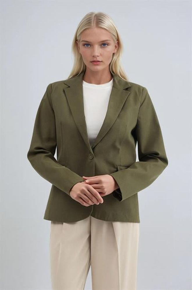 Sobe Istanbul Green Single Breasted Blazer Jacket Wholesale Clothing Lounge