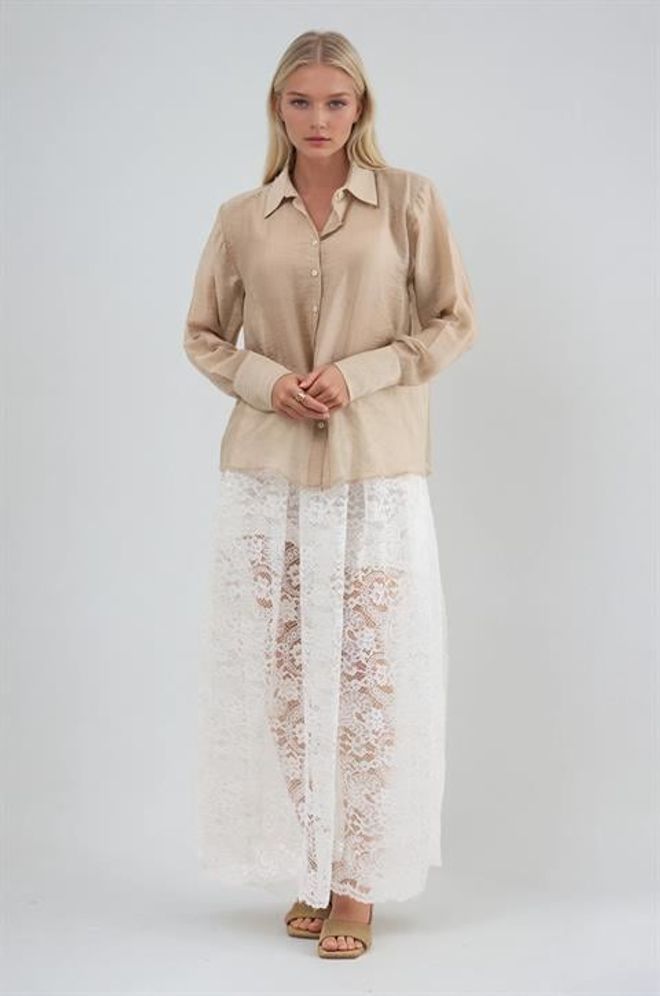 Sobe Istanbul Beige Elegant Casual Formal Shirt Wholesale Clothing Spring