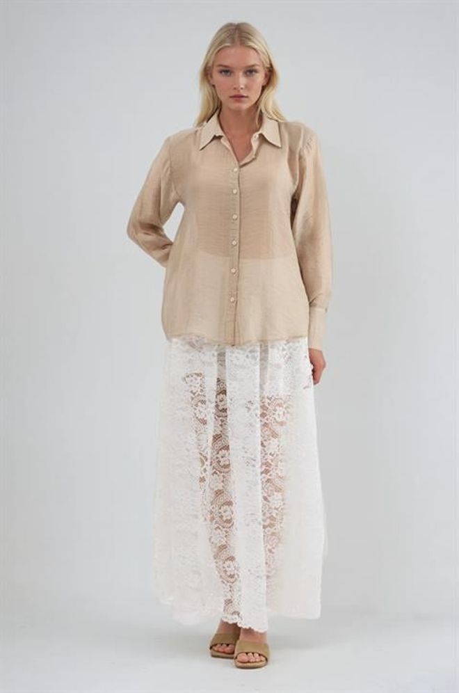 Sobe Istanbul Beige Elegant Casual Formal Shirt Wholesale Clothing Lounge