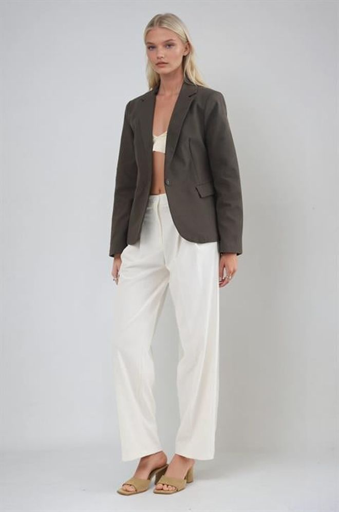 Sobe Istanbul Brown Single Breasted Blazer Jacket Wholesale Clothing 1