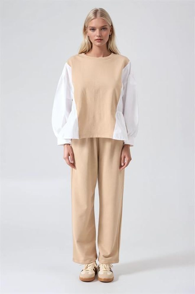 Sobe Istanbul Set Beige Casual Sportivo Modesto Abbigliamento all'ingrosso Modesto