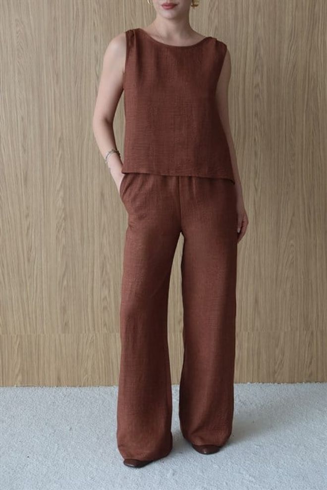 Sobe Istanbul Комплет Браон Елегантан Бохо Неформалан Велепродаја одеће Пролеће