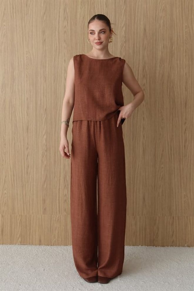 Sobe Istanbul Комплет Браон Елегантан Бохо Неформалан Велепродаја одеће 5