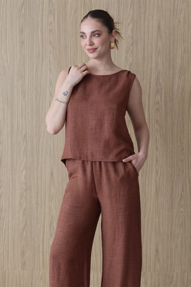 Sobe Istanbul Комплет Браон Елегантан Бохо Неформалан Велепродаја одеће Рад