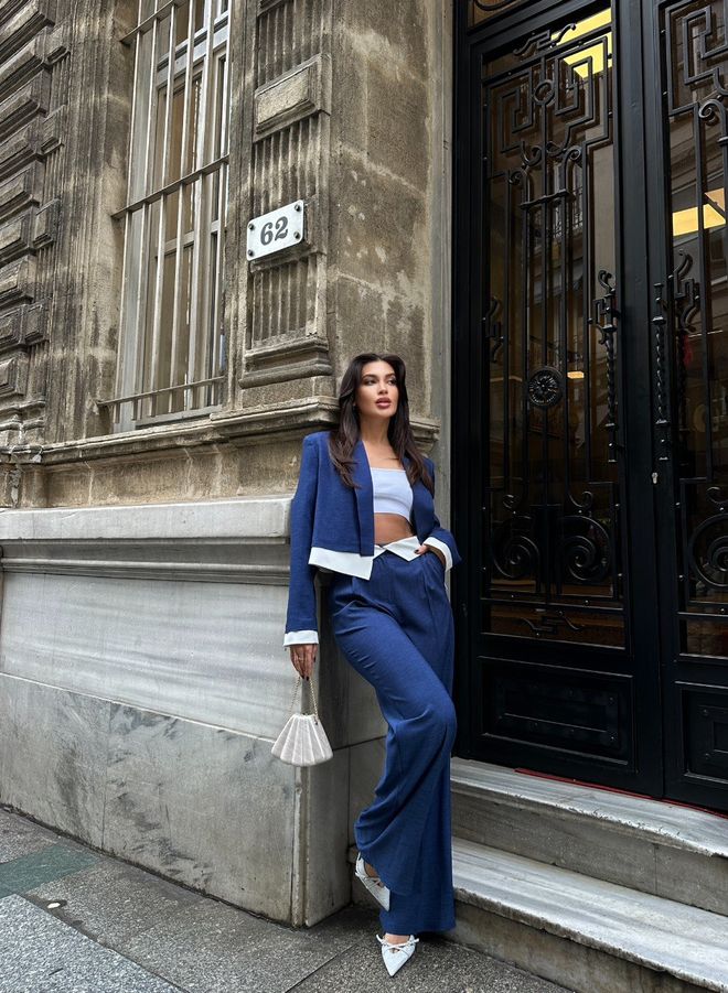 Sobe Istanbul Гарниран Комплект Мини Яке Тъмносин Дрехи на едро Официален