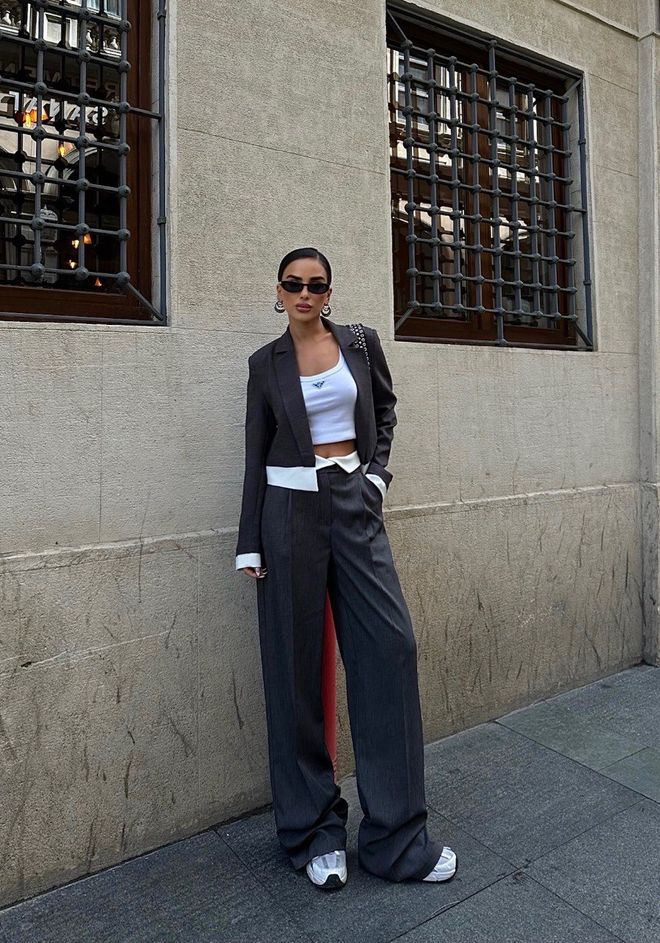 Sobe Istanbul Бяло Гарнирано Мини Яке Антрацит Дрехи на едро Официален